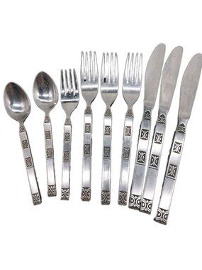 Granada GRN1 Forks Knives Spoons Stainless Lot of 9